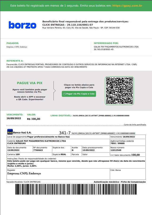 Exemplos de documentos - borzo delivery