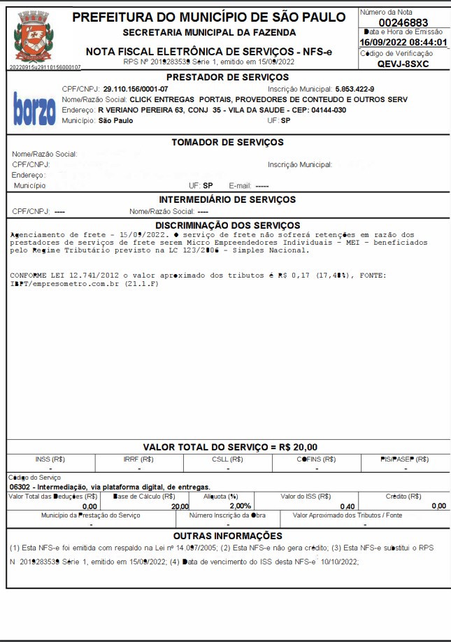 Documentação do cliente - borzo delivery