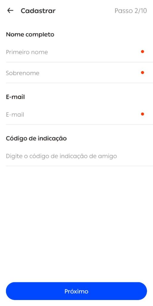 preenchimento de dados-borzo app