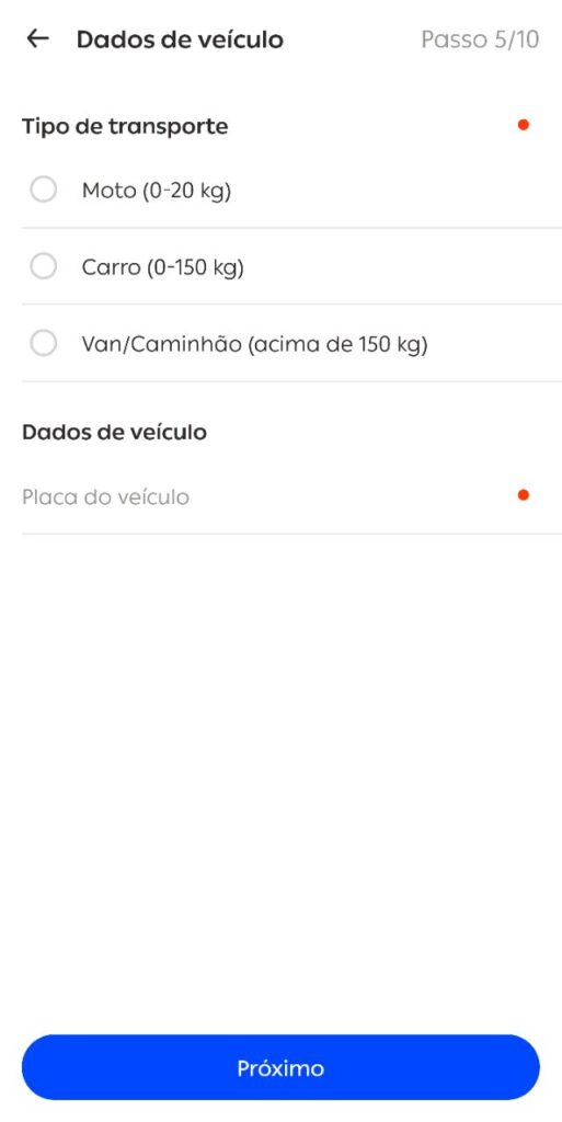 tipo de Veículo - borzo courier