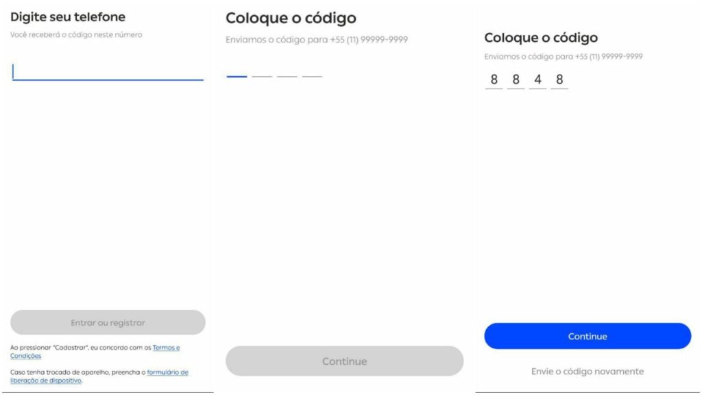 código via SMS-borzo app