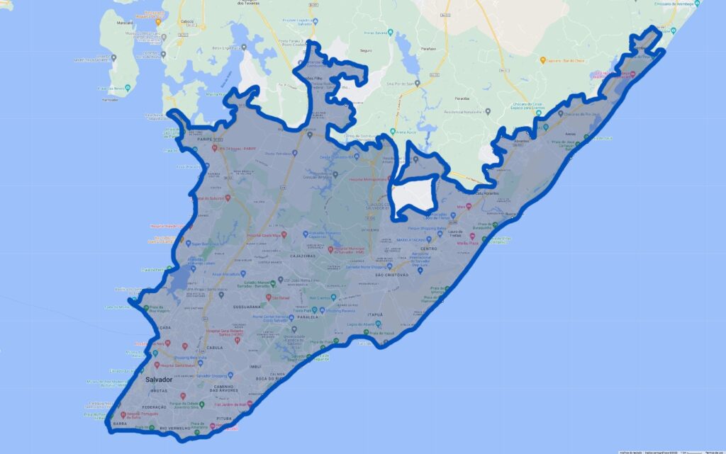 Cobertura em Salvador - entrega na borda do país-borzo delivery