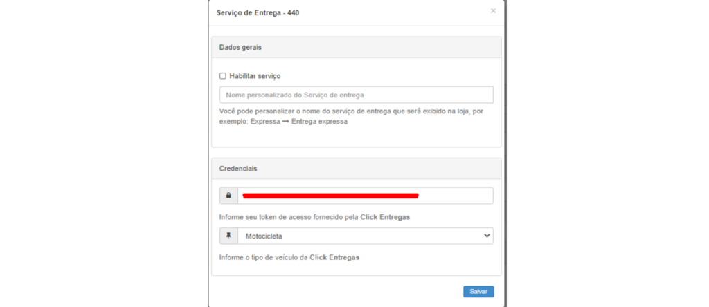Registro token de acesso API - borzo serviço