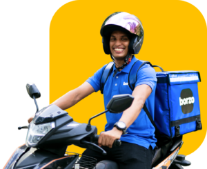 registe-se em Borzo-courier em um ciclomotor