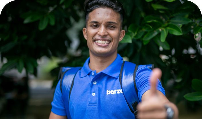 melhores correios-cara mostra Classe-entrega borzo / best couriers-guy shows class - borzo couriers