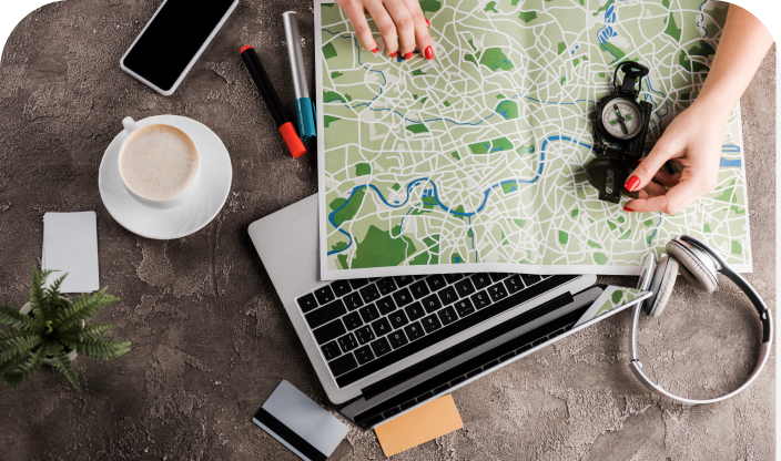 Coleta rápida e entrega-mapa na mesa-borzo delivery / Fast pickup and delivery-map on the table-borzo couriers